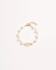 Vlogo Signature Bracelet In Metal With Glass Beads