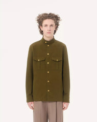 Valentino Shirt Jacket In Canneté Cotton With VLogo Embroidery