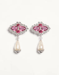 Pas Plus Earrings In Metal, Resin, Enamel And Crystals