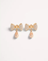 San Fin Metal Earrings With Swarovski® Crystals And Pearls