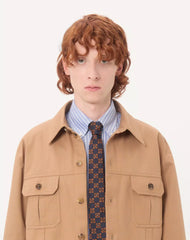 Valentino Cotton Gabardine Shirt Jacket With VLogo