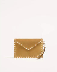 Rockstud Suede Clutch Bag
