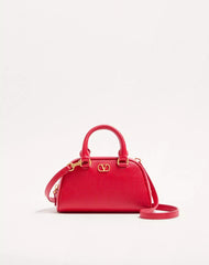 Mini VLogo Signature Bowling Bag In Grainy Calfskin