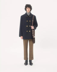 Valentino Double-Breasted Wool Felt Coat