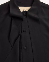 Valentino Crepe De Chine Silk Shirt With Scarf Collar