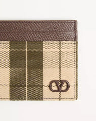 VLogo Signature Cardholder In Checked Fabric
