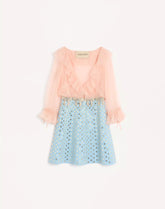 Embroidered Crepe Couture Short Dress