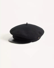 Valentino Garavani VLogo Signature Wool Beanie With Leather Visor