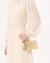 VLogo Signature Mini Shoulder Bag In Laminated Grainy Calfskin With Jewel Logo
