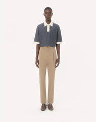 Valentino Trousers In Cotton Gabardine With VLogo Embroidery