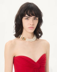 Ovalette Necklace In Metal, Enamel, Pearls And Swarovski® Crystals