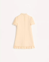 Embroidered Crepe Couture Short Dress