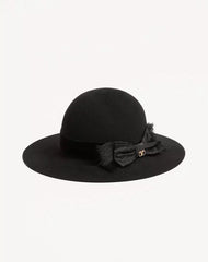 VLogo Signature Hat In Lapin Fabric And Velvet With Taffetas Bow