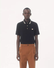 Cotton Piqué Polo Shirt With VLogo Patch