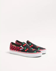 Valentino Garavani And Vans Slip-On Sneaker In Fabric With Maxi Cherryfic Print And VLogo Checkerboard Print