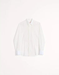 Cotton Muslin Shirt With Plastron And Lace Details