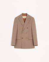 Valentino Double-Breasted Jacket In Natté Wool