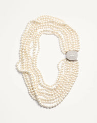 Ovalette Necklace In Metal, Baroque Glass Beads, And Swarovski® Crystals