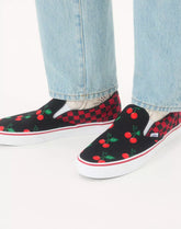 Valentino Garavani And Vans Slip-On Sneaker In Fabric With Maxi Cherryfic Print And VLogo Checkerboard Print