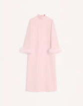 Crepe Couture Dress with Feathers