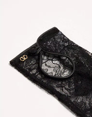 VLogo Signature Biker Gloves In Lace And Leather