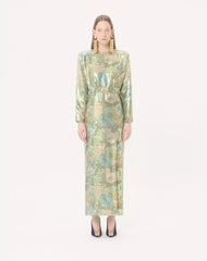 Lurex Long Dress With Après L'Hiver Sanderson Dégradé Print