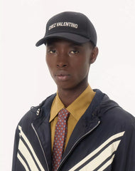 Chez Valentino Cotton Baseball Cap With Embroidery