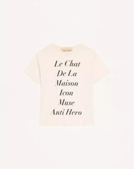 Valentino Cotton T-Shirt With Le Chat De La Maison Icon Muse Anti Hero Print