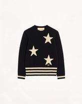 Valentino wool crewneck sweater with star motif and VLogo embroidery