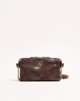 Valentino Garavani Panthea Small Shoulder Bag In Suede And Nappa With Chevron Pattern