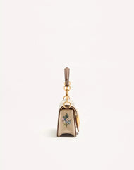 Valentino Garavani Locò Small Linen Shoulder Bag With Embroidery