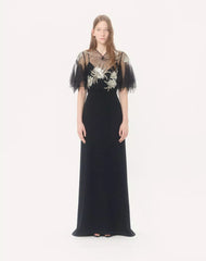 Embroidered Cady Couture Gown