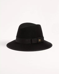 VLogo Signature Felt Hat With Moiré Ribbon