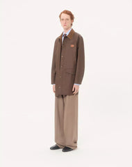 Valentino Waxed Cotton Coat With VLogo Patch