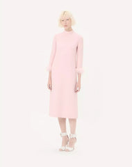 Crepe Couture Dress with Feathers