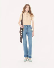 Embroidered Denim Trousers