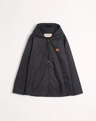 Nylon Hooded Windbreaker With VLogo Patch