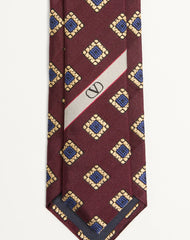 Valentie Patterned Tie In Silk, Wool, And Jacquard