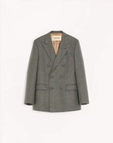 Valentino Double-Breasted Jacket In Mouliné Wool