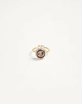 Vlogo Signature Ring In Metal, Enamel And Crystals