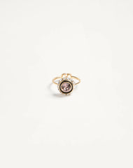 Vlogo Signature Ring In Metal, Enamel And Crystals
