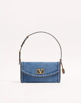 Valentino Garavani Devain Small Denim Shoulder Bag