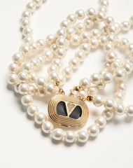 Ovalette Necklace In Metal, Enamel, Pearls And Swarovski® Crystals