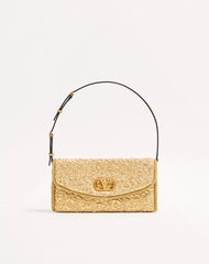 Valentino Garavani Devain Small Shoulder Bag In Cloqué Jacquard Fabric.