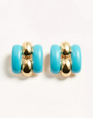 Pas Plus Metal And Enamel Earrings