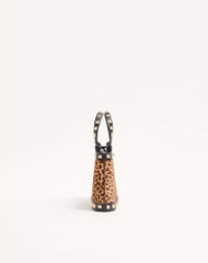 Mini Rockstud Shopping Bag In Ponyskin Effect Calfskin With Animal Print