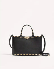 Valentino Garavani Rockstud Small Shopping Bag In Grainy Calfskin