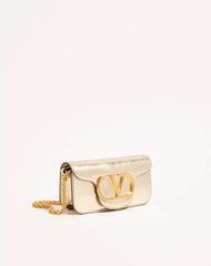 Small Valentino Garavani LocÃ² Metallic Calfskin Shoulder Bag