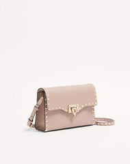Small Rockstud Grainy Calfskin Crossbody Bag