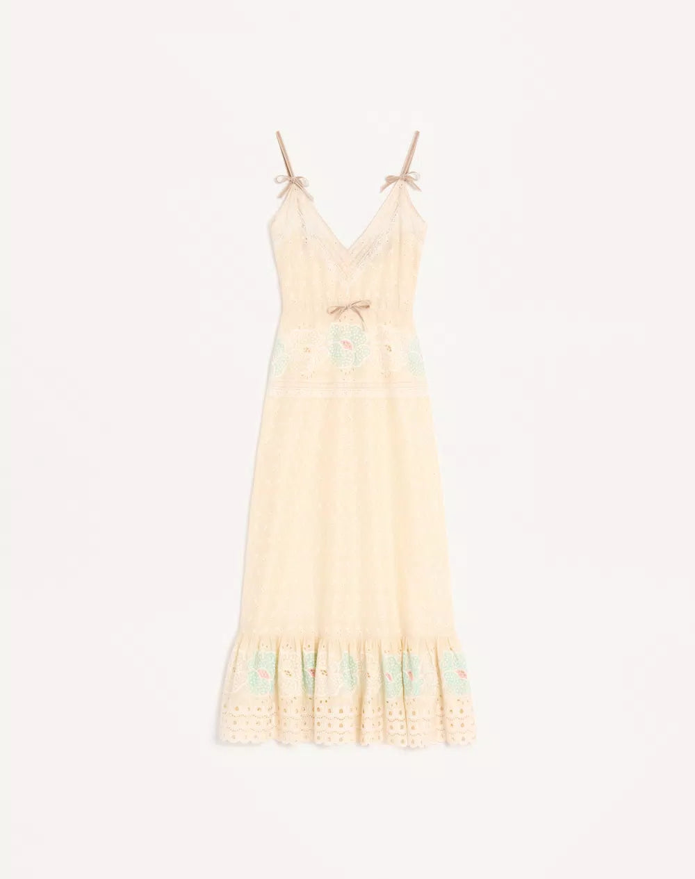 Sangallo Midi Dress With Fleur A Jours Fiori